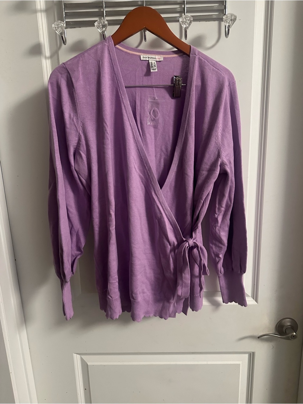 Isaac Mizrahi Lavender Wrap Cardigan